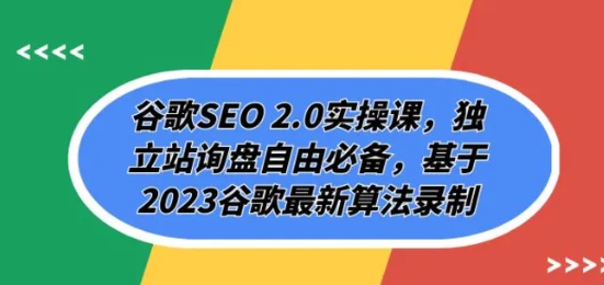 谷歌SEO 2.0实操课，独立站询盘自由必备，基于2023谷歌最新算法录制（94节-海纳网创学院